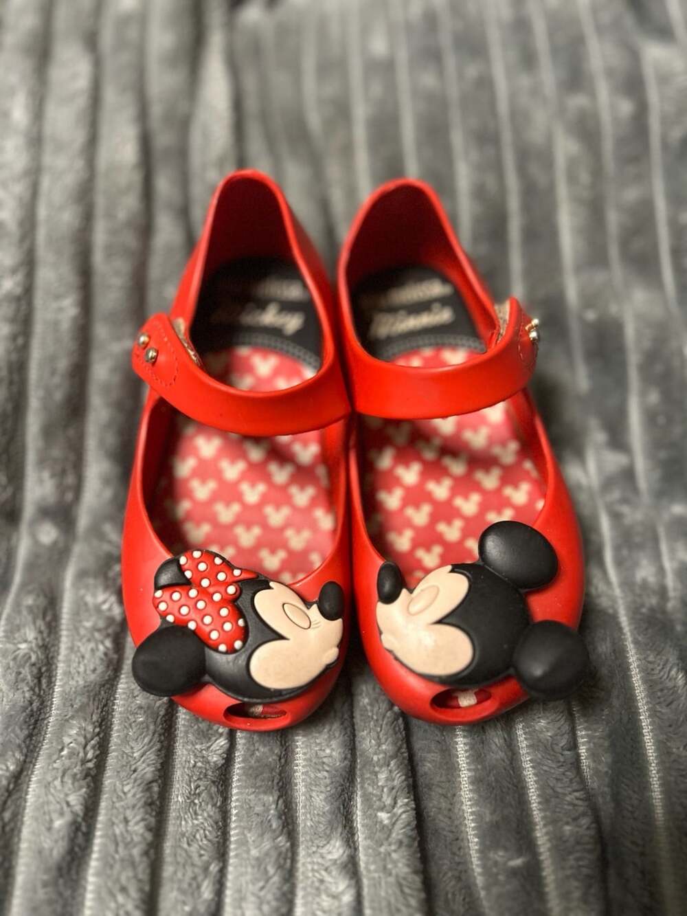 Mini Melissa Ultra Disney Size 8 Red Mickey Minnie Mouse Shoes